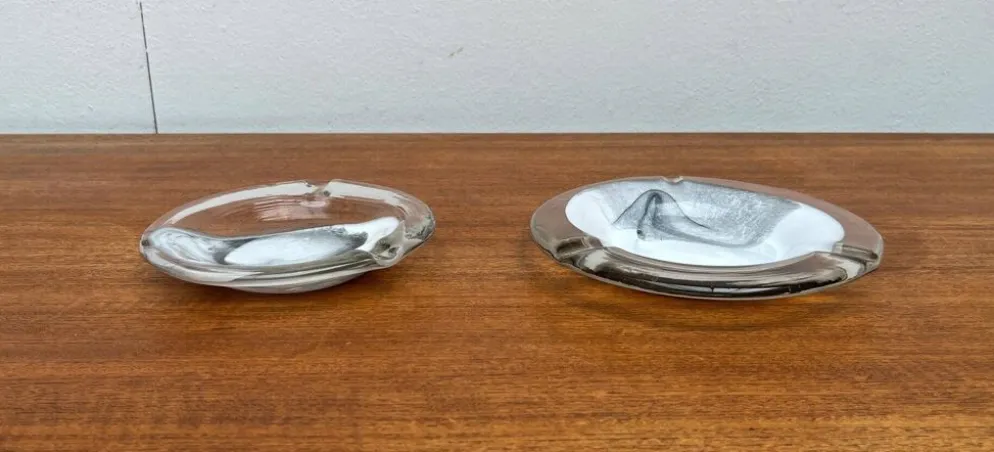 Cendriers en verre d'art postmoderne par Hans Jürgen Richartz pour la collection d'art Richartz, années 1980, ensemble de 2