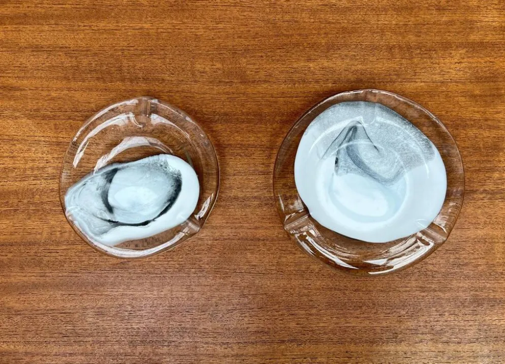 Cendriers en verre d'art postmoderne par Hans Jürgen Richartz pour la collection d'art Richartz, années 1980, ensemble de 2