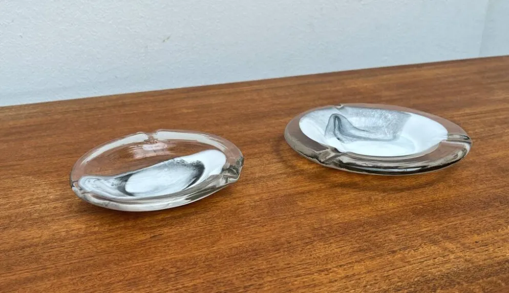 Cendriers en verre d'art postmoderne par Hans Jürgen Richartz pour la collection d'art Richartz, années 1980, ensemble de 2