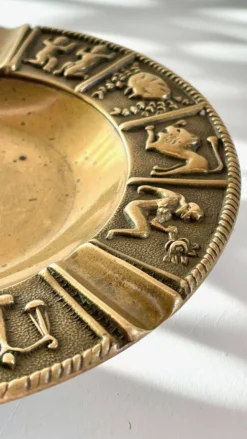 CENDRIER Signes du Zodiaque BRONZE Vintage