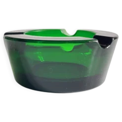 Cendrier verre vert vintage