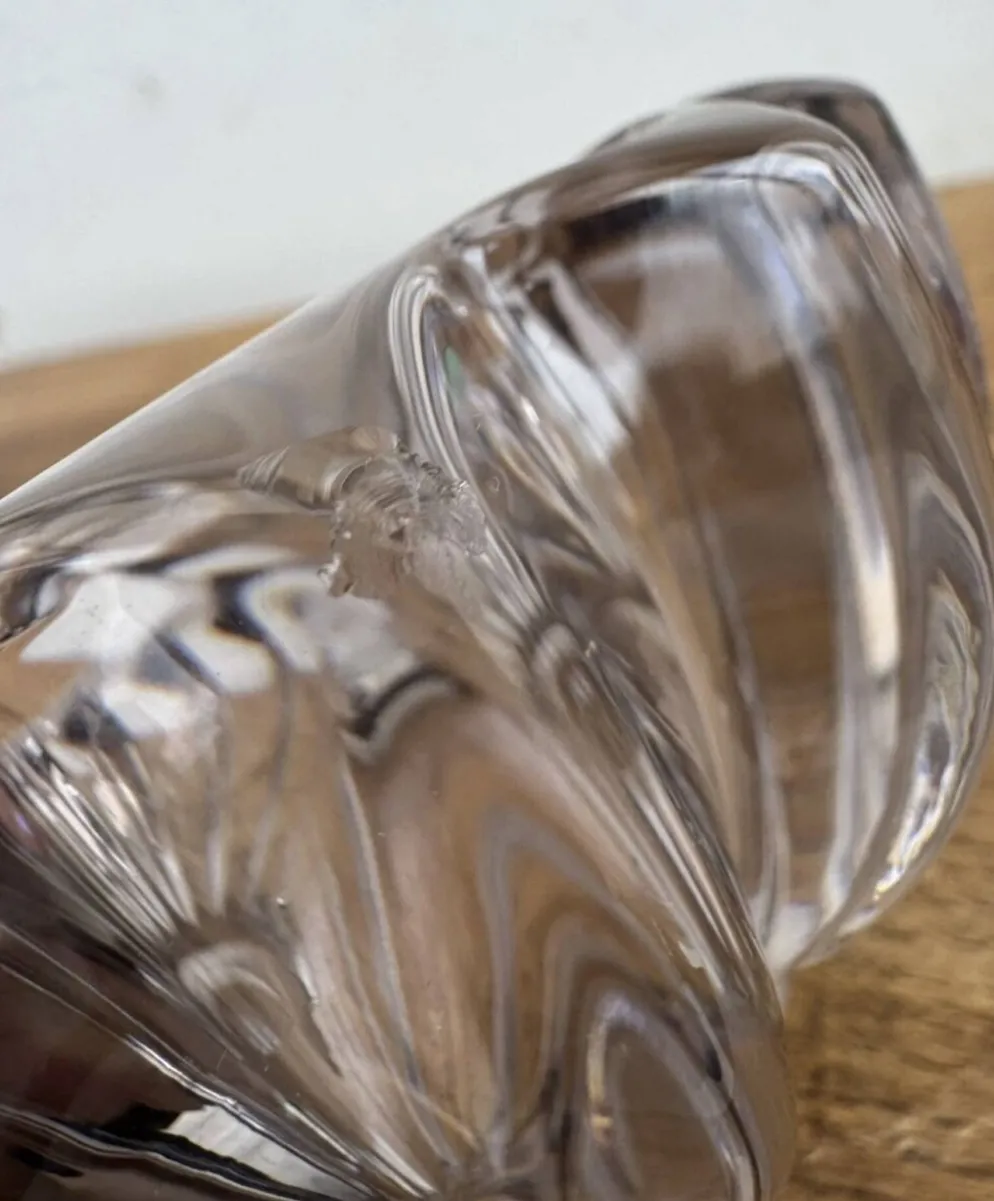 Cendrier / Vide-poche Art Déco violet verre moulé Modèle étoile Pierr