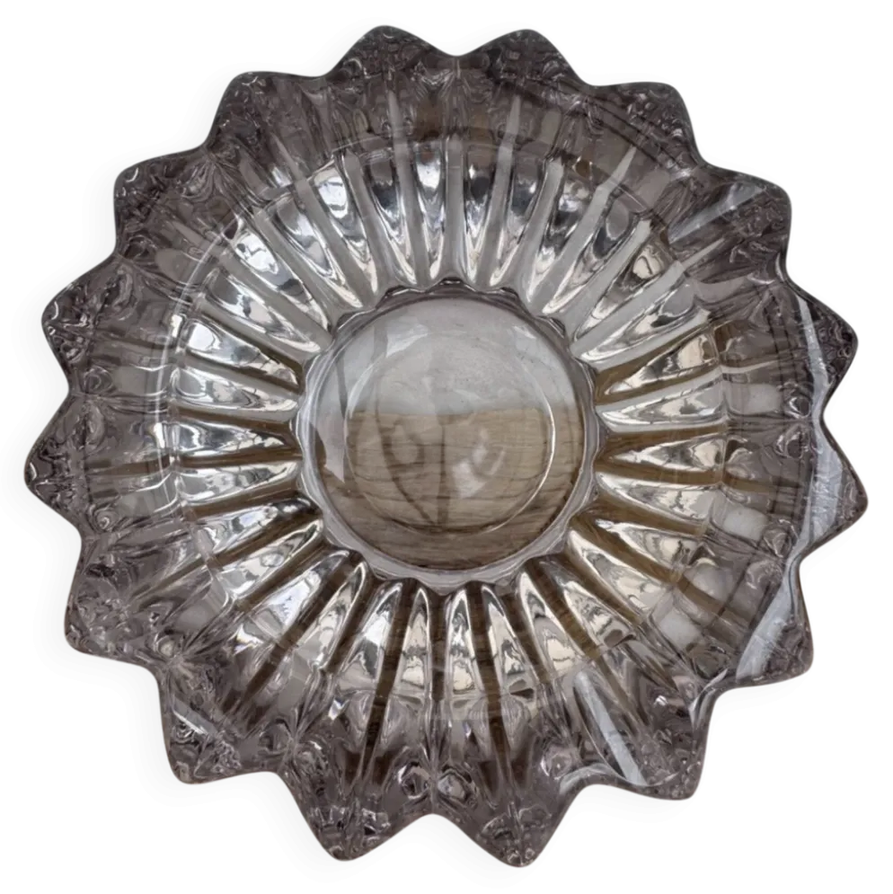 Cendrier / Vide-poche Art Déco violet verre moulé Modèle étoile Pierr