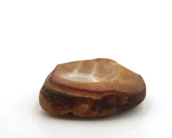 Cendrier vide poche marron orangé en agate naturelle, années 70 vintage