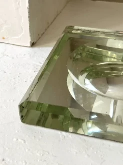 Cendrier vide-poche moderniste en verre et miroir, Jean Luce