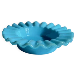 CENDRIER Vide-Poche Verre OPALIN Bleu