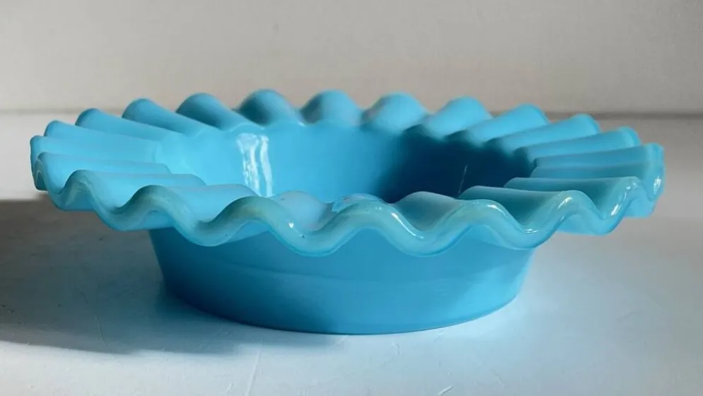 CENDRIER Vide-Poche Verre OPALIN Bleu
