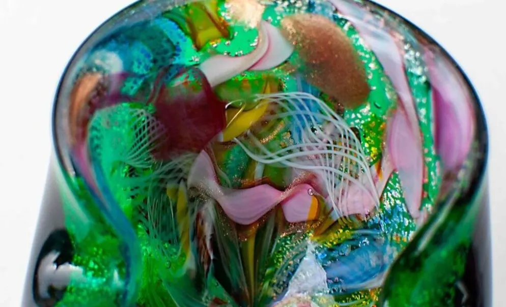 Cendrier/Vide-poche vintage Murano Tutti Frutti Vert