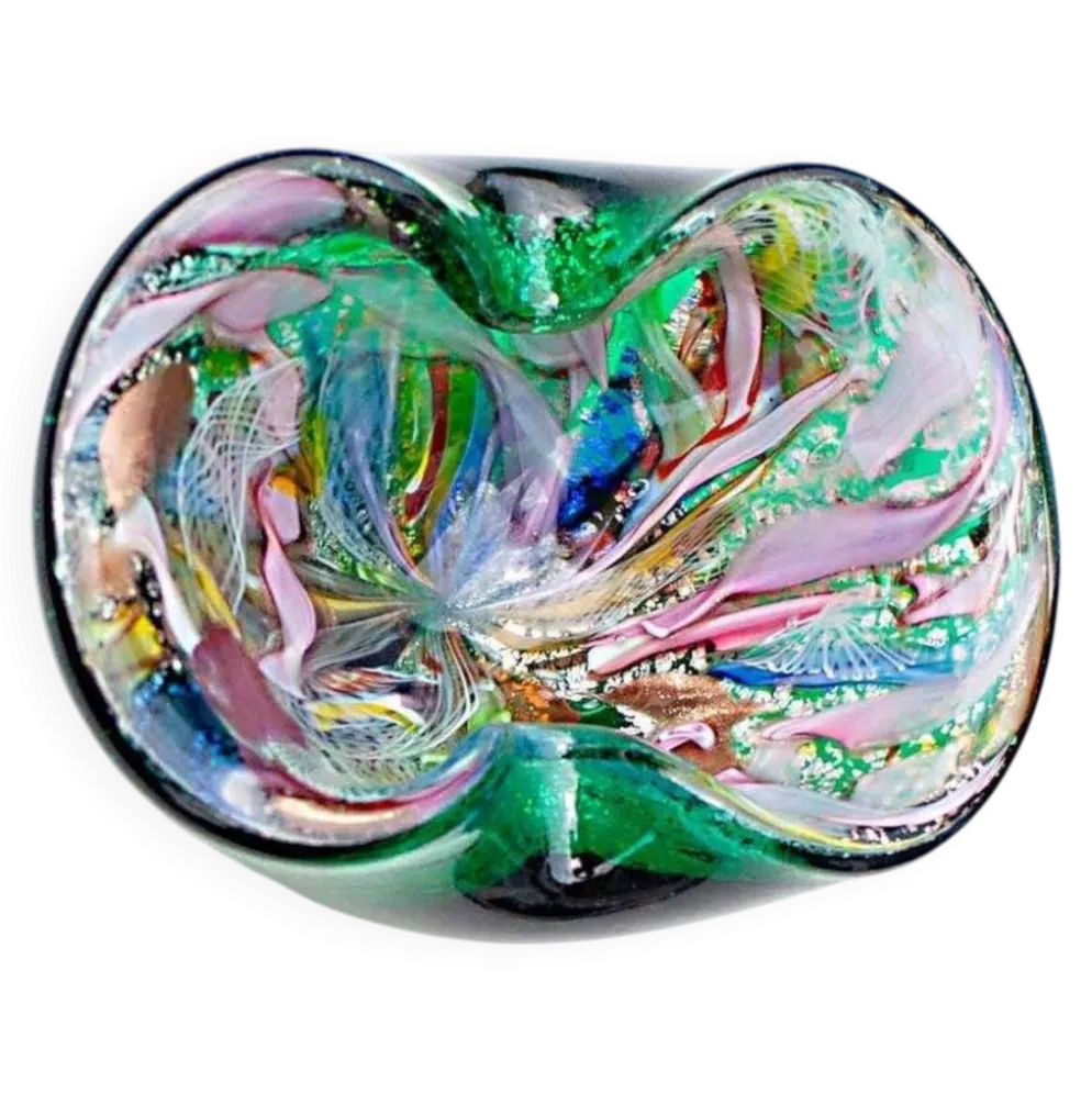 Cendrier/Vide-poche vintage Murano Tutti Frutti Vert