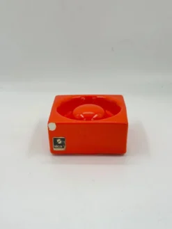 Cendrier vintage en céramique orange Sicart