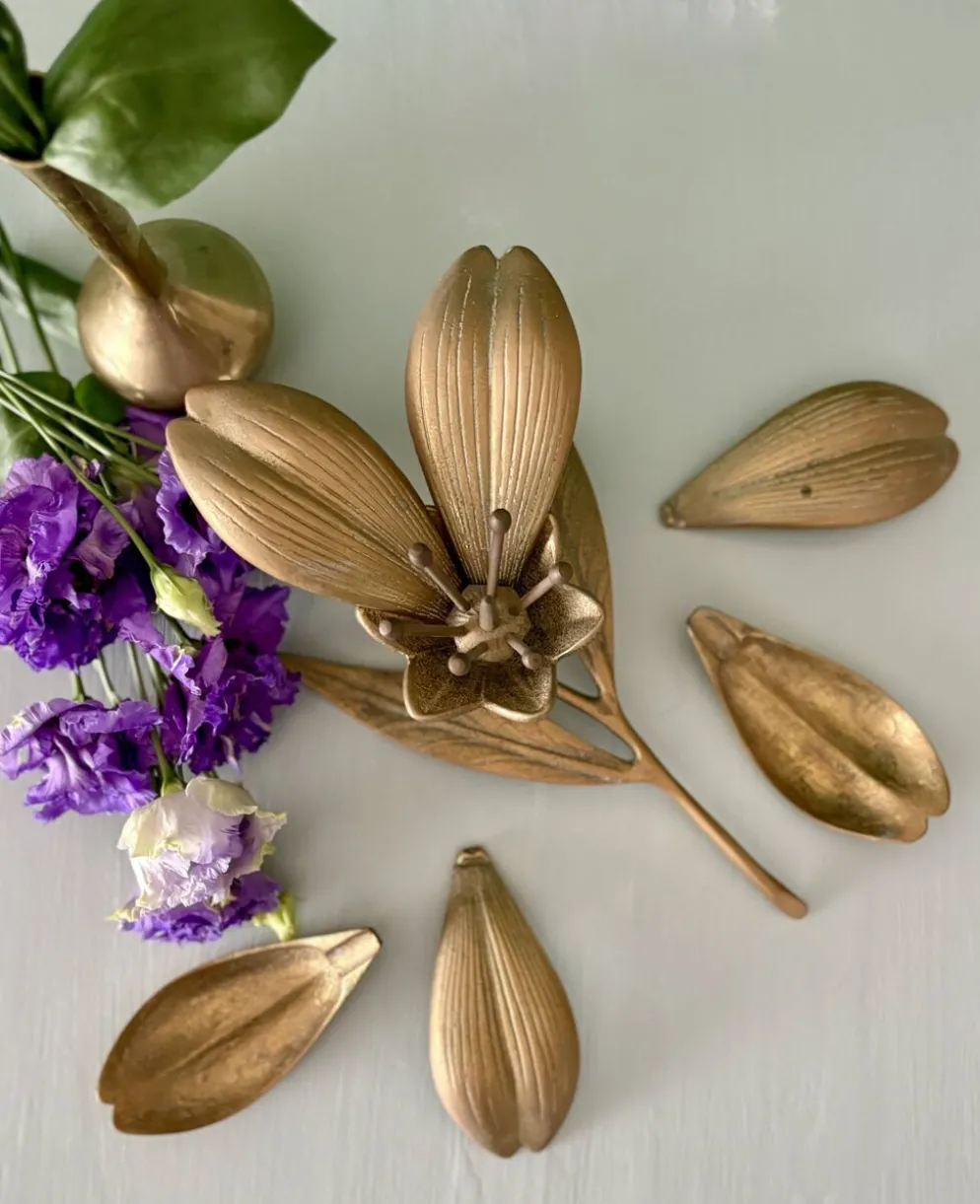 Cendrier vintage en laiton en forme de fleur