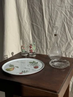Cendrier vintage en verre moulé en forme de fleur D14 H2,5
