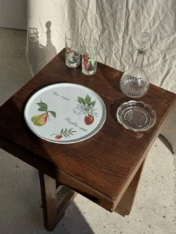 Cendrier vintage en verre moulé en forme de fleur D14 H2,5