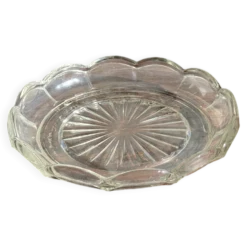 Cendrier vintage en verre moulé en forme de fleur D14 H2,5