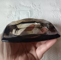 Cendrier vintage Luminarc années 60/70 en verre fumé