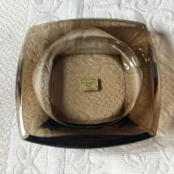 Cendrier vintage Luminarc années 60/70 en verre fumé