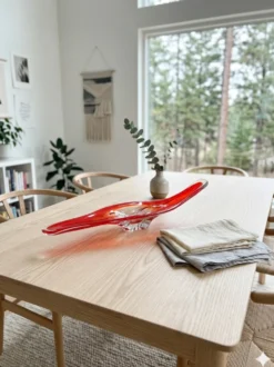 Centre de table en verre soufflé vintage des années 70 - 65 cm