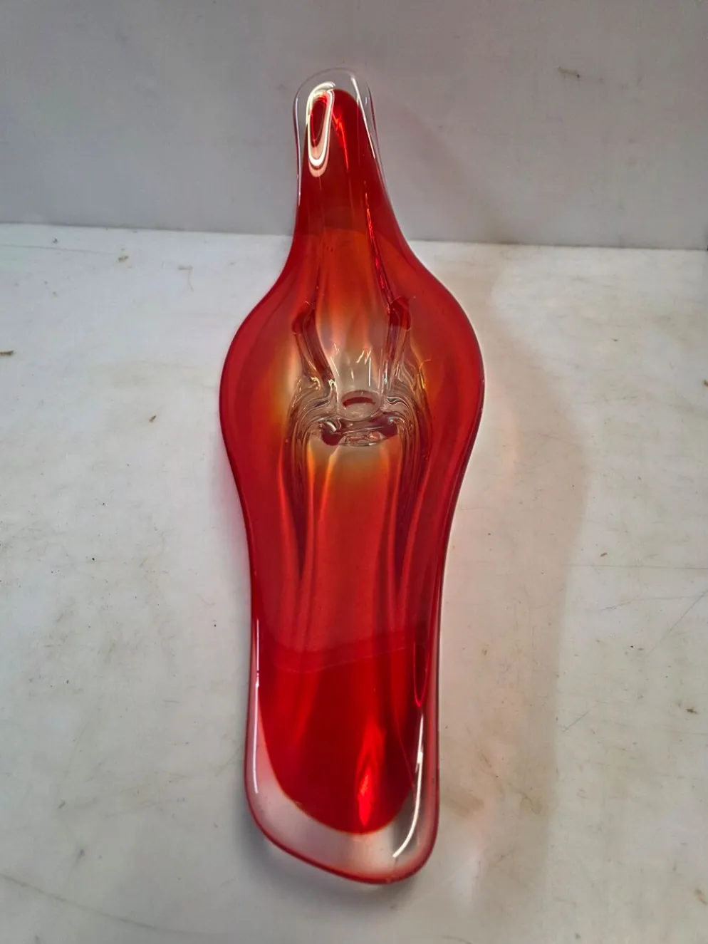 Centre de table en verre soufflé vintage des années 70 - 65 cm