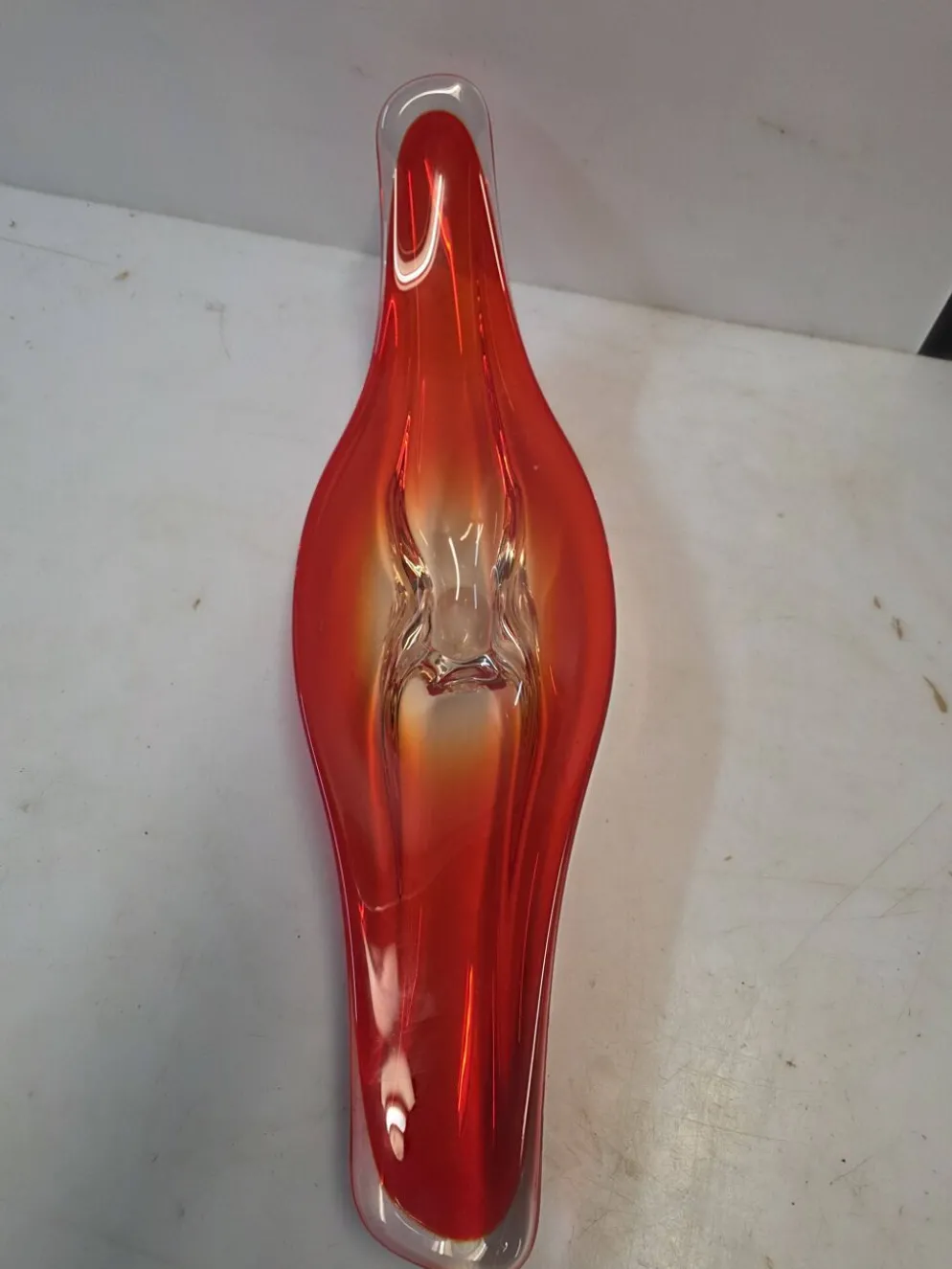 Centre de table en verre soufflé vintage des années 70 - 65 cm