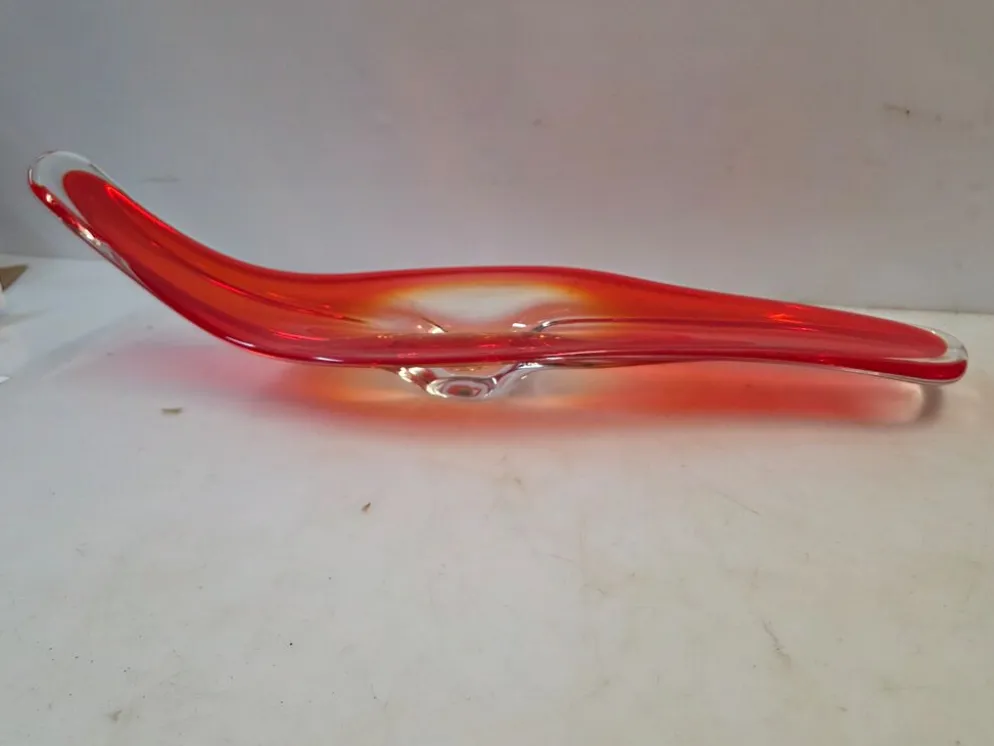 Centre de table en verre soufflé vintage des années 70 - 65 cm