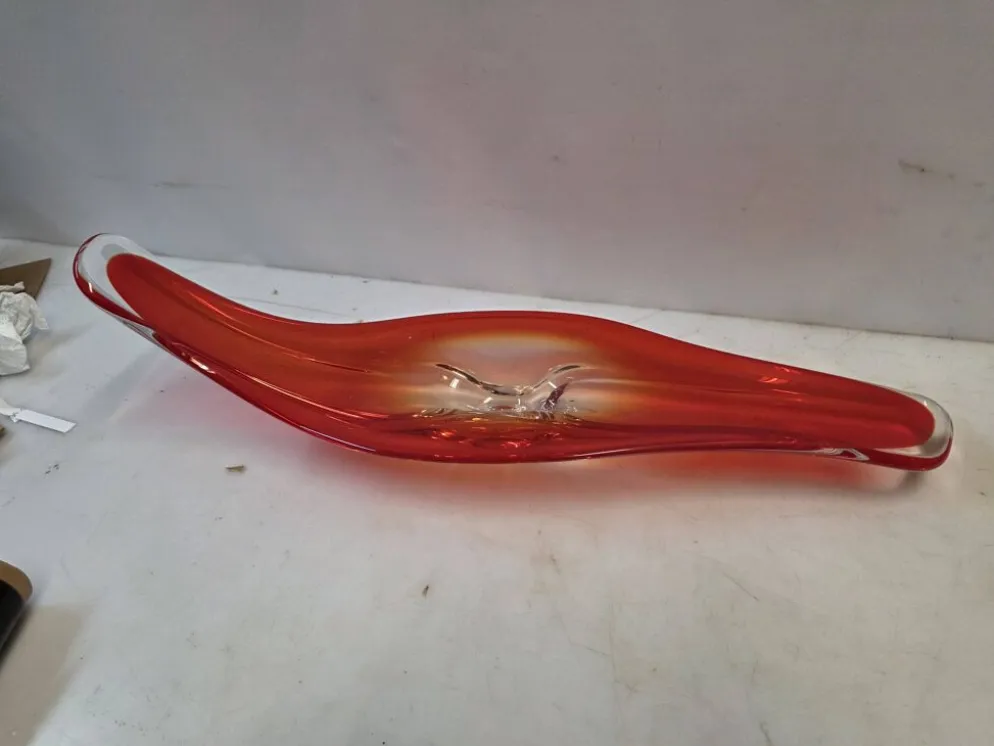 Centre de table en verre soufflé vintage des années 70 - 65 cm