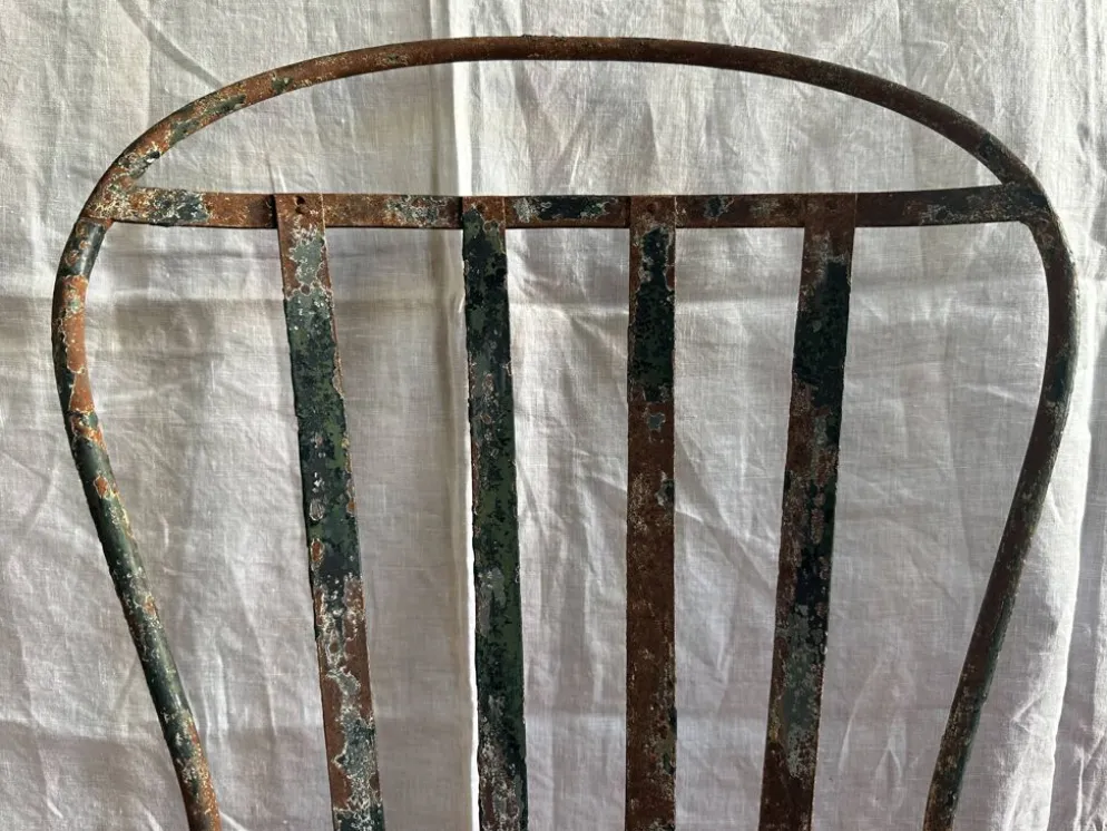 Chaise de jardin en fer peint XIXe