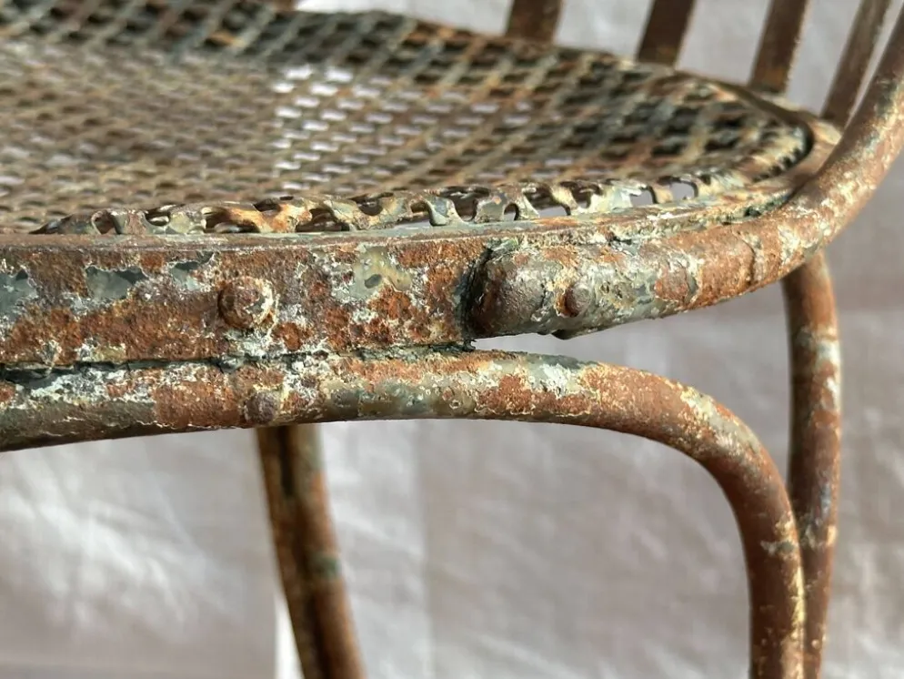 Chaise de jardin en fer peint XIXe
