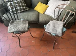 Chaise de jardin en fer peint XIXe