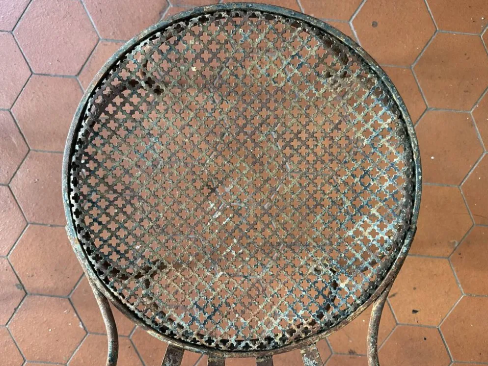 Chaise de jardin en fer peint XIXe