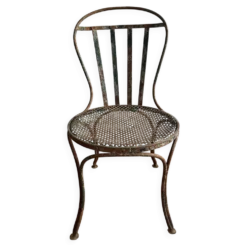 Chaise de jardin en fer peint XIXe