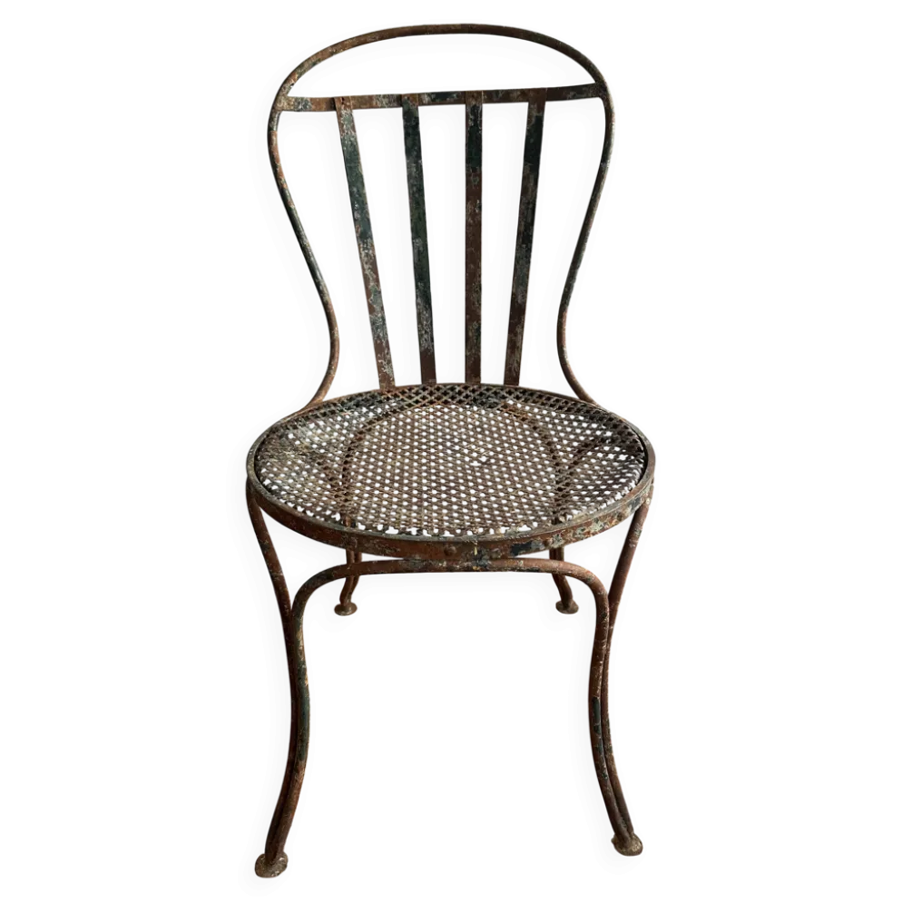 Chaise de jardin en fer peint XIXe