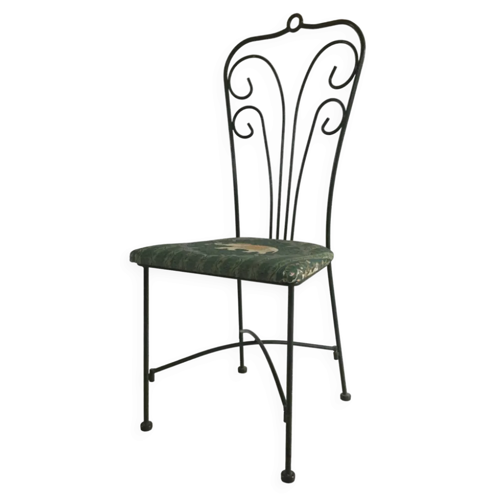 Chaise de jardin vintage en fer forgé