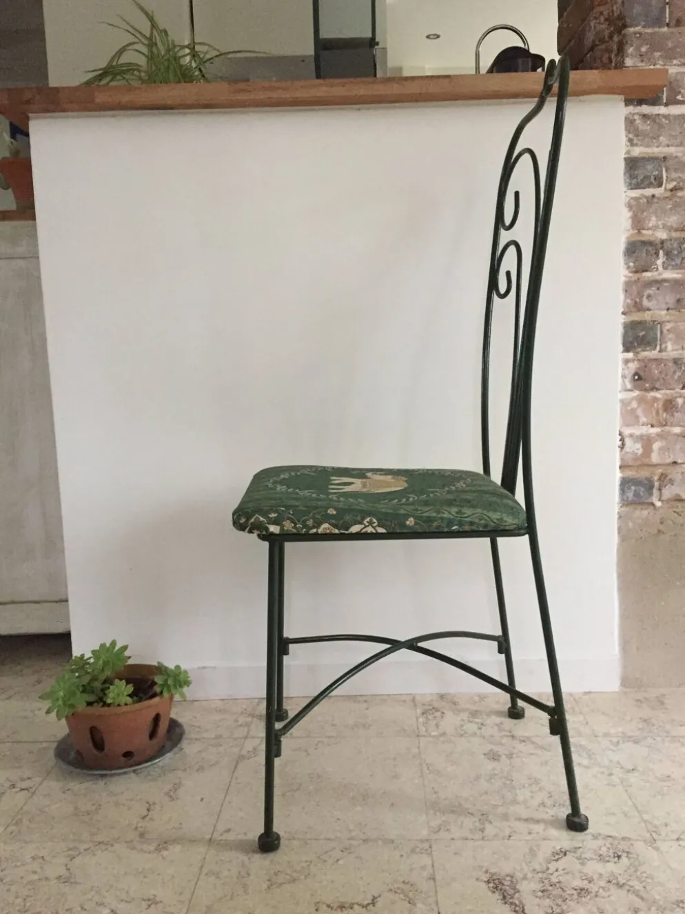 Chaise de jardin vintage en fer forgé