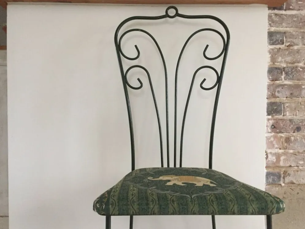 Chaise de jardin vintage en fer forgé
