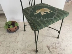 Chaise de jardin vintage en fer forgé