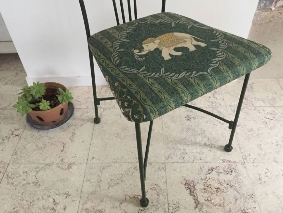 Chaise de jardin vintage en fer forgé