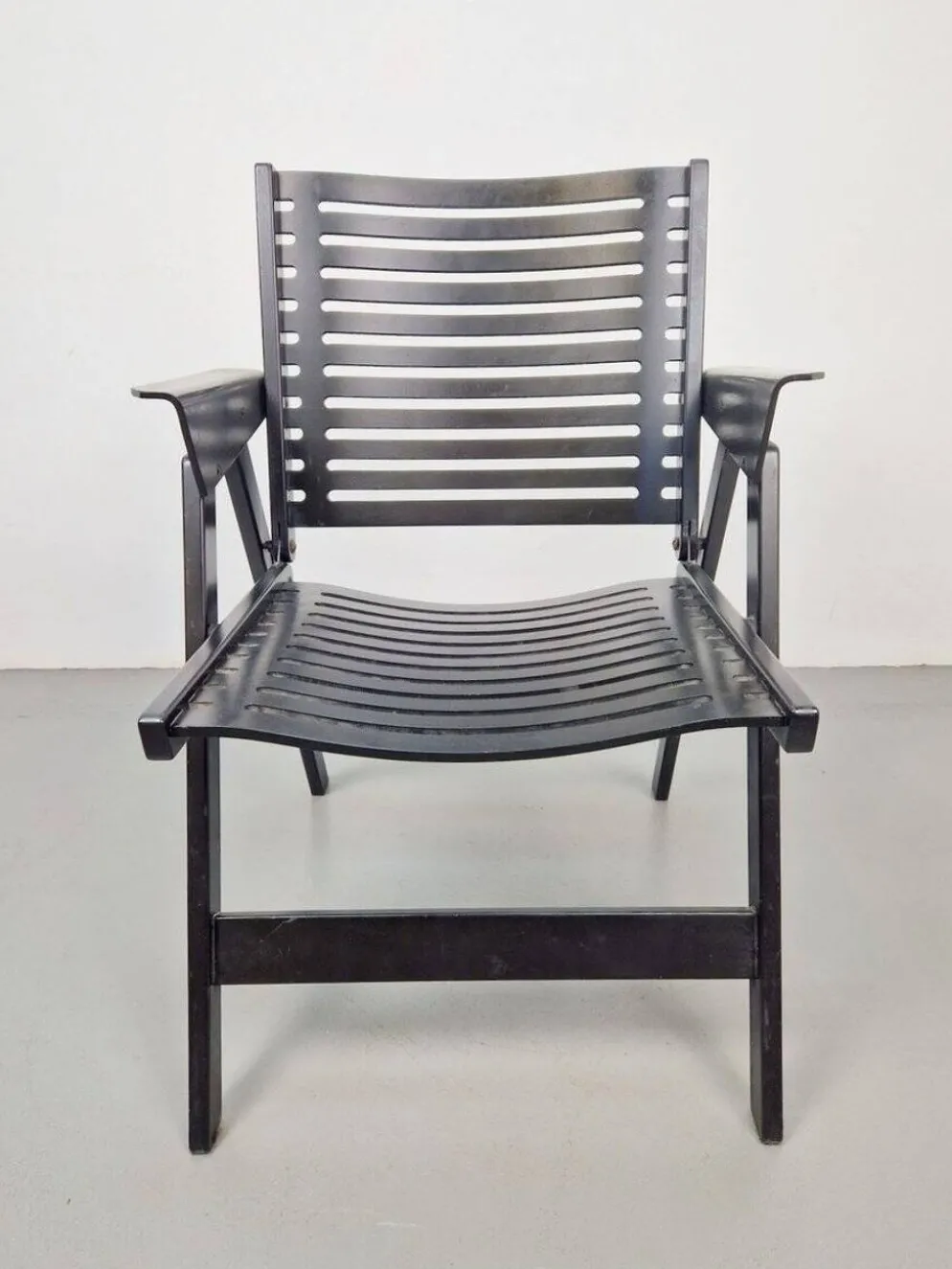 Chaise de jardin vintage noire par Niko Kralj pour Rex, années 1960.