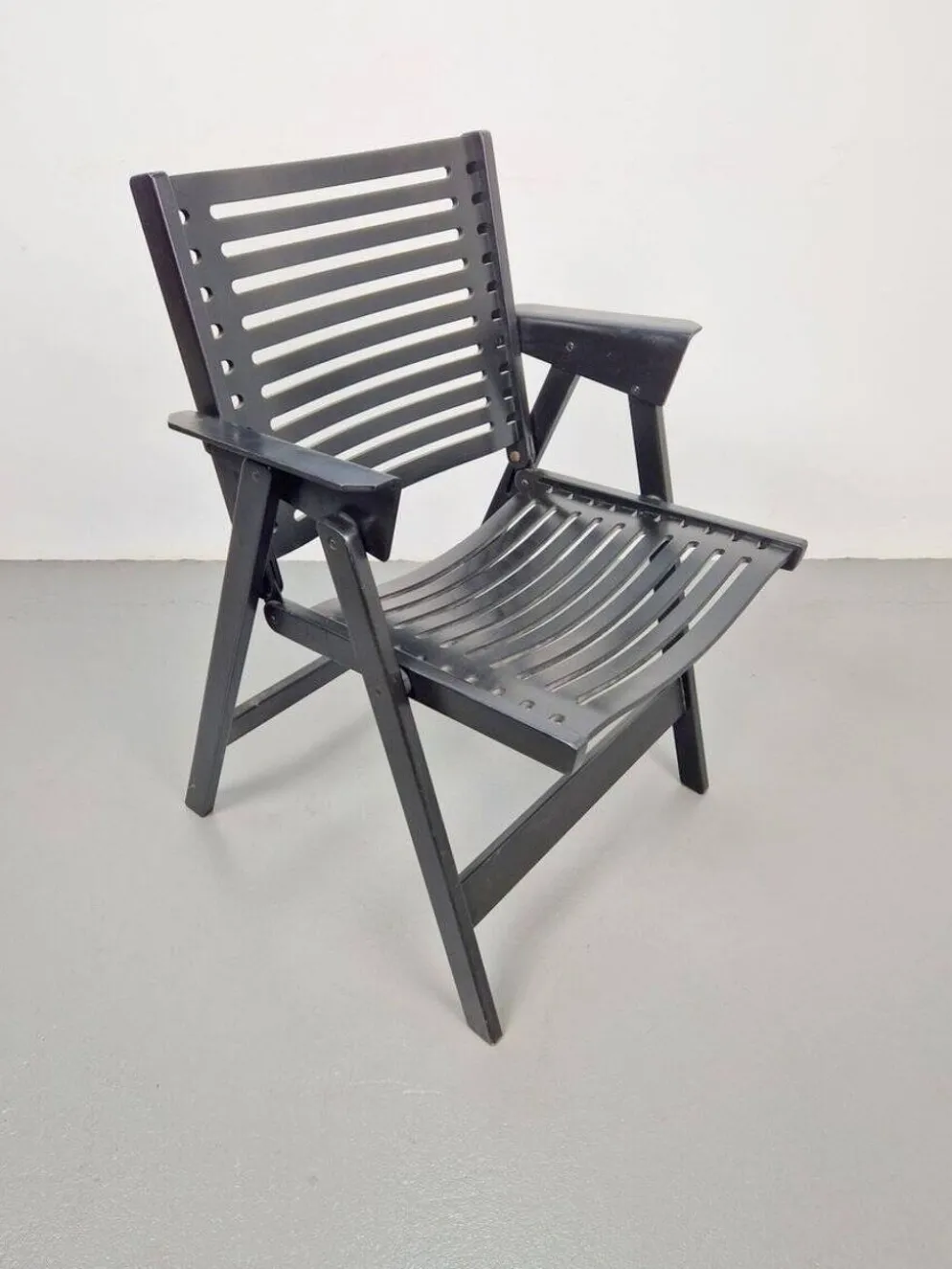 Chaise de jardin vintage noire par Niko Kralj pour Rex, années 1960.