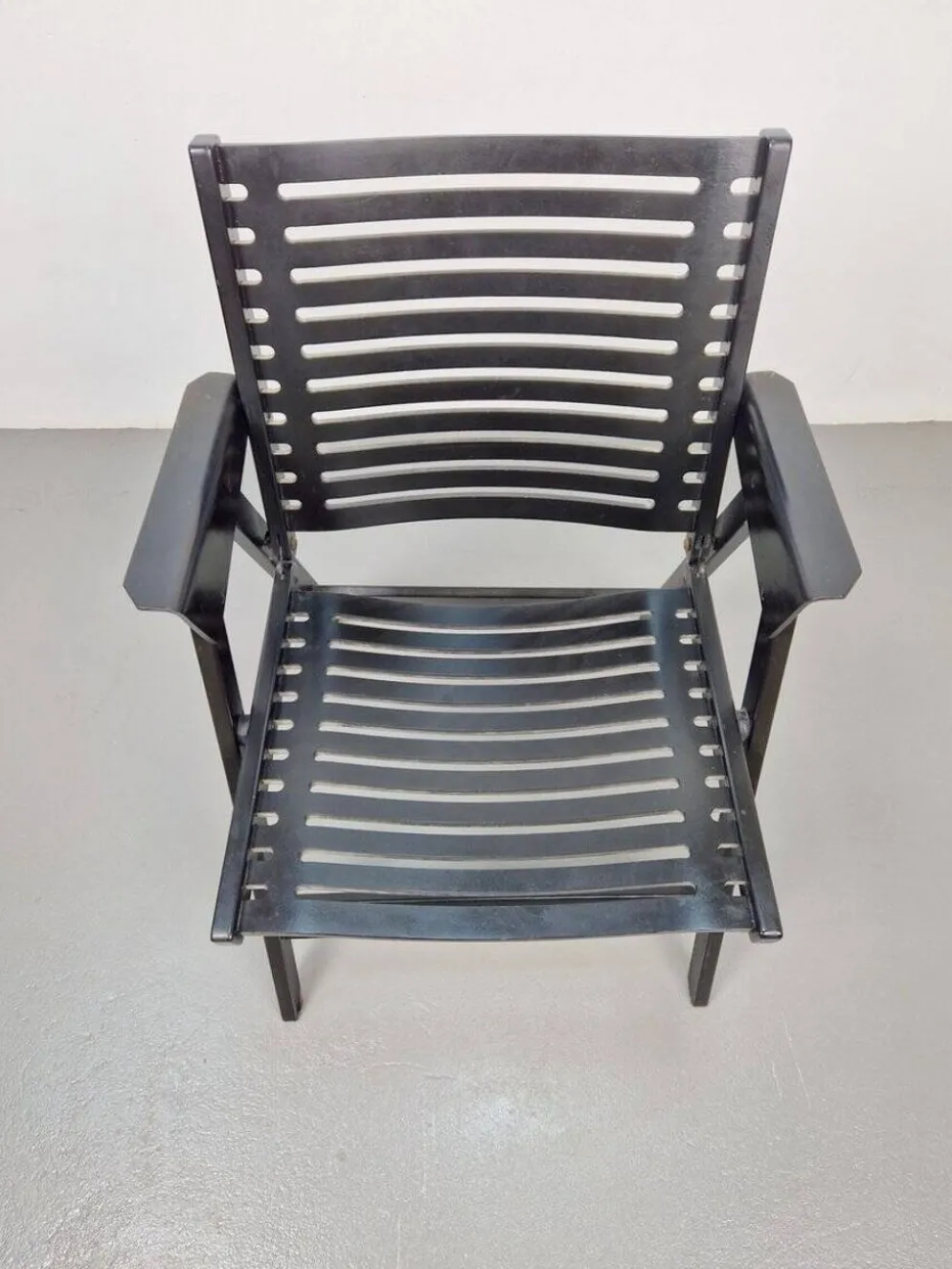 Chaise de jardin vintage noire par Niko Kralj pour Rex, années 1960.