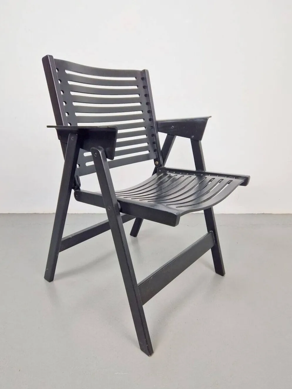Chaise de jardin vintage noire par Niko Kralj pour Rex, années 1960.