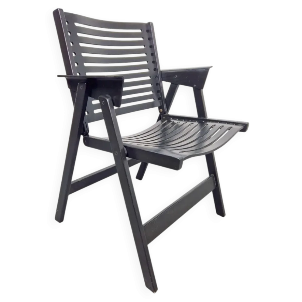 Chaise de jardin vintage noire par Niko Kralj pour Rex, années 1960.