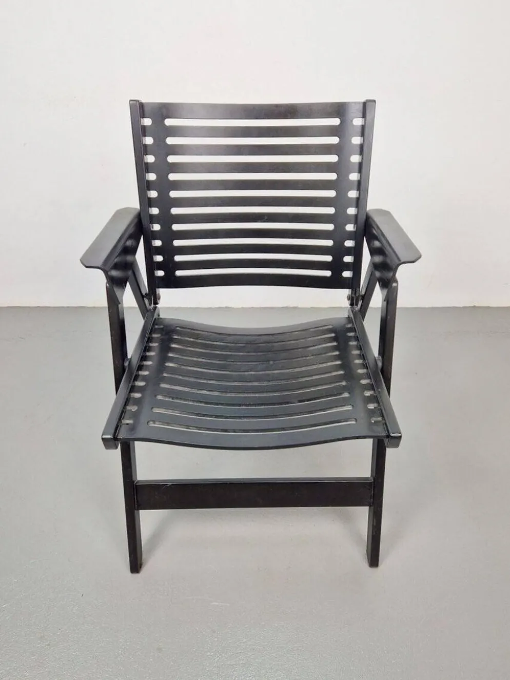 Chaise de jardin vintage noire par Niko Kralj pour Rex, années 1960.