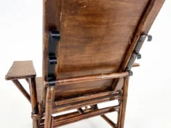 Chaise longue Art Déco française en bambou et osier