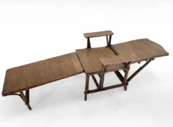 Chaise longue Art Déco française en bambou et osier
