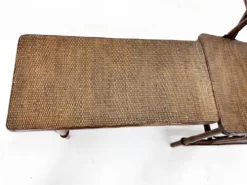 Chaise longue Art Déco française en bambou et osier