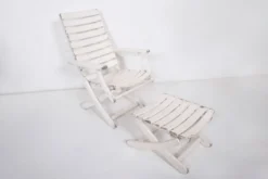 Chaise longue de jardin avec repose-pieds