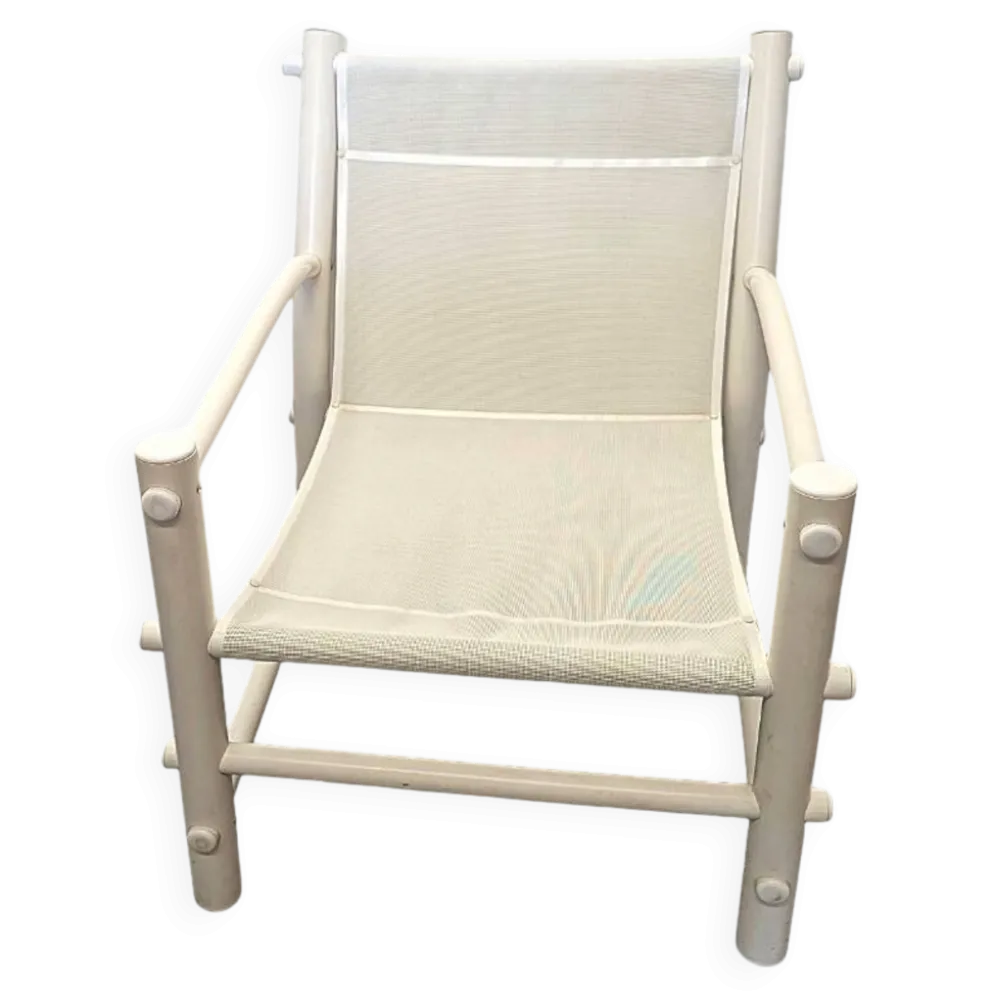 Chaise longue de jardin en PVC vintage, années 1970