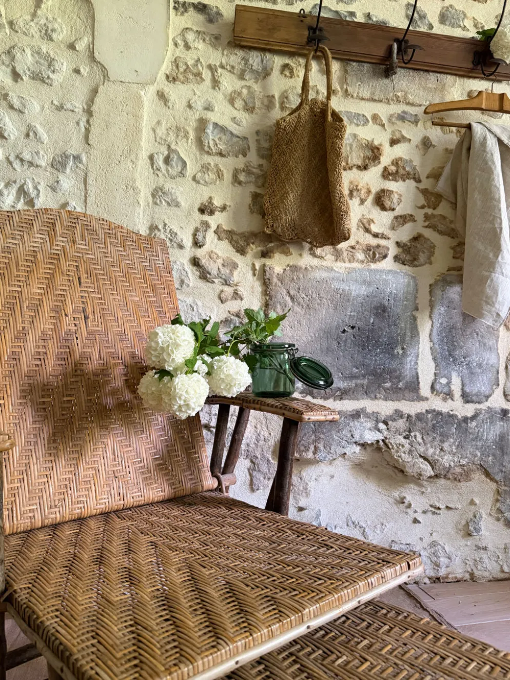 Chaise longue en rotin