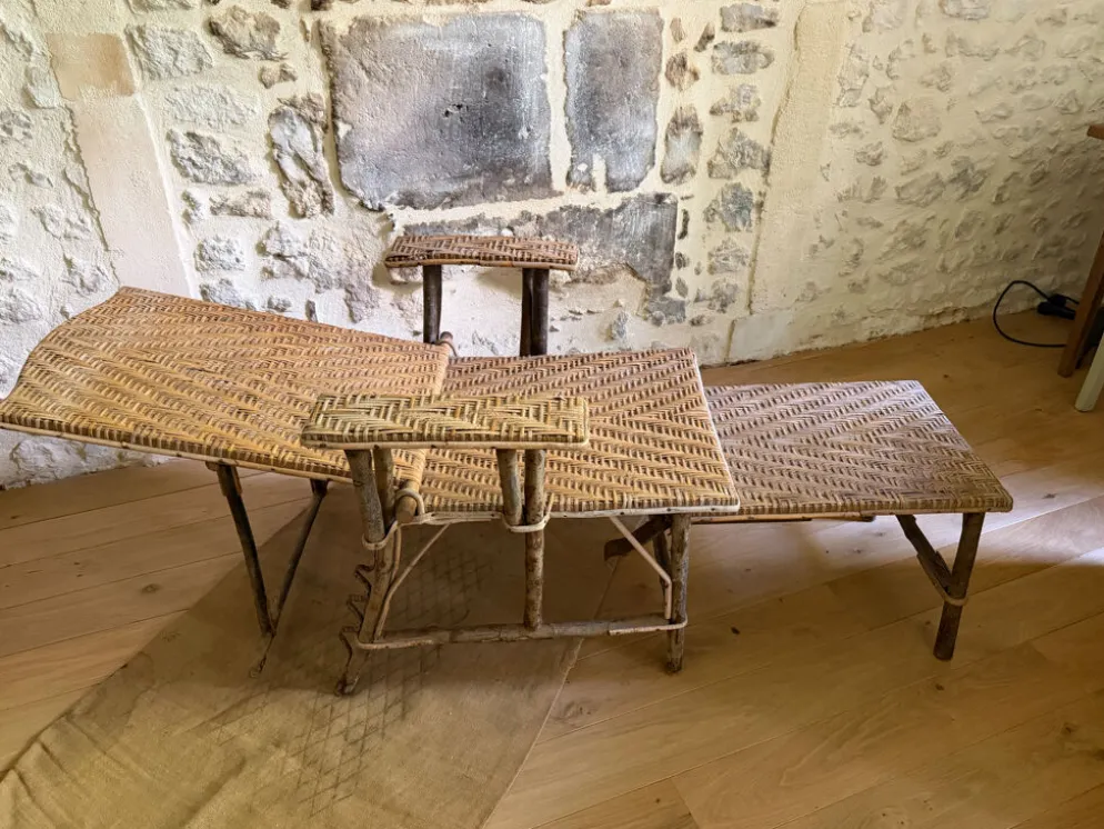 Chaise longue en rotin