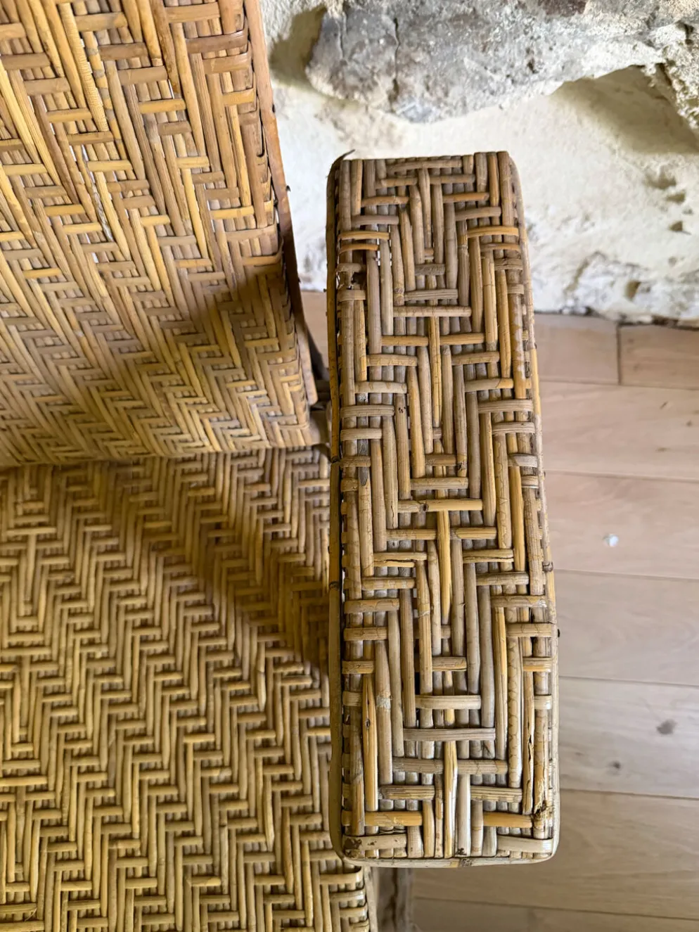 Chaise longue en rotin